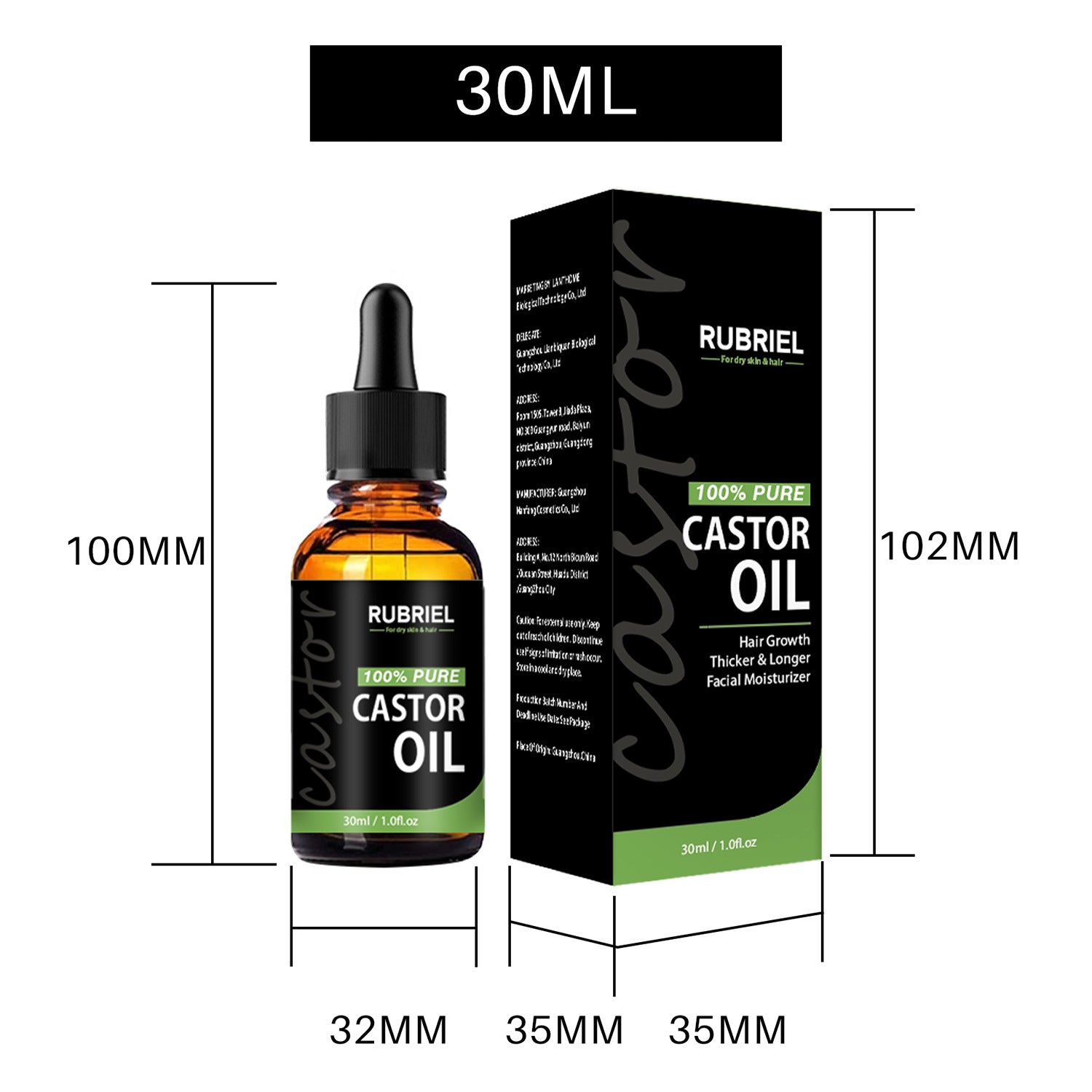 100% Pure Castor Oil Mascara and Eyelash Serum