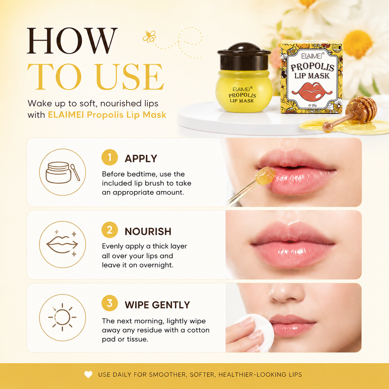 Propolis Honey Lip Mask (Honey & Peach)